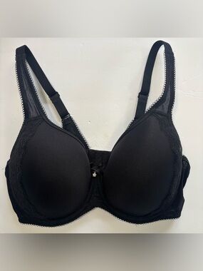 Wacoal Retro Chic Full Figure Underwire Bra Black Lace 853186 Size 36D